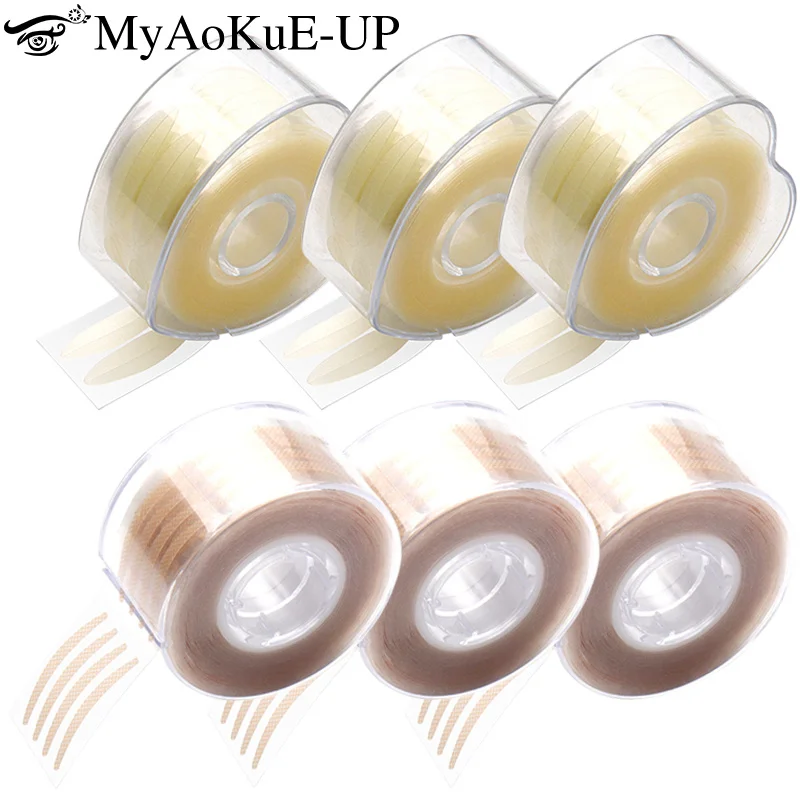 600pcs/Box Double Eyelid Tape Invisible Sticker Fold Self Adhesive Lift Eyelid Glue Tape Clear Beige S/L Makeup Tool Accessories