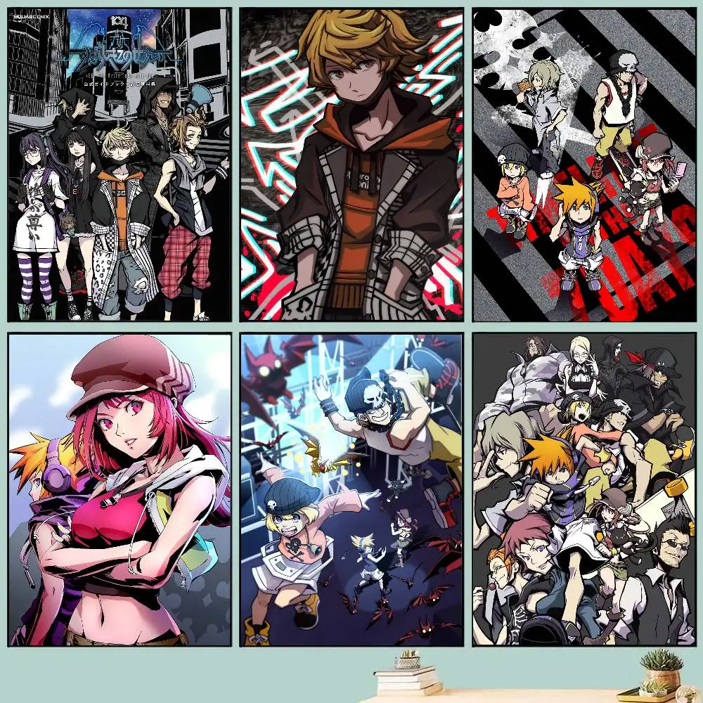 Game N-NEO The World Ends With You Posters Living Room Bar Cafe Quality Canvas Vintage Style Comics Painting Art Home Wall Deco