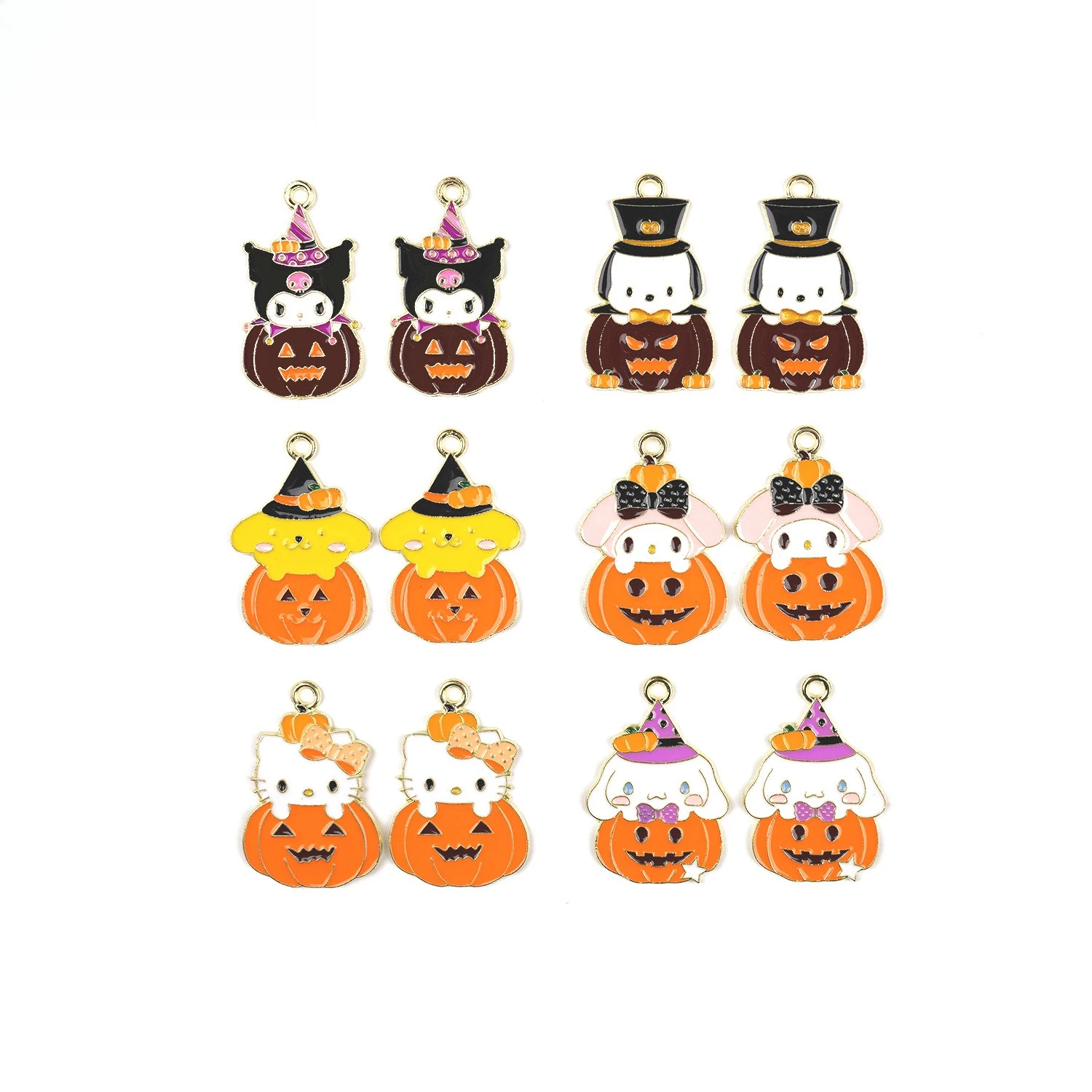 

Miniso cute Sanrio Halloween pumpkin DIY alloy jewelry accessories cross-border cartoon keychain pendant pendant