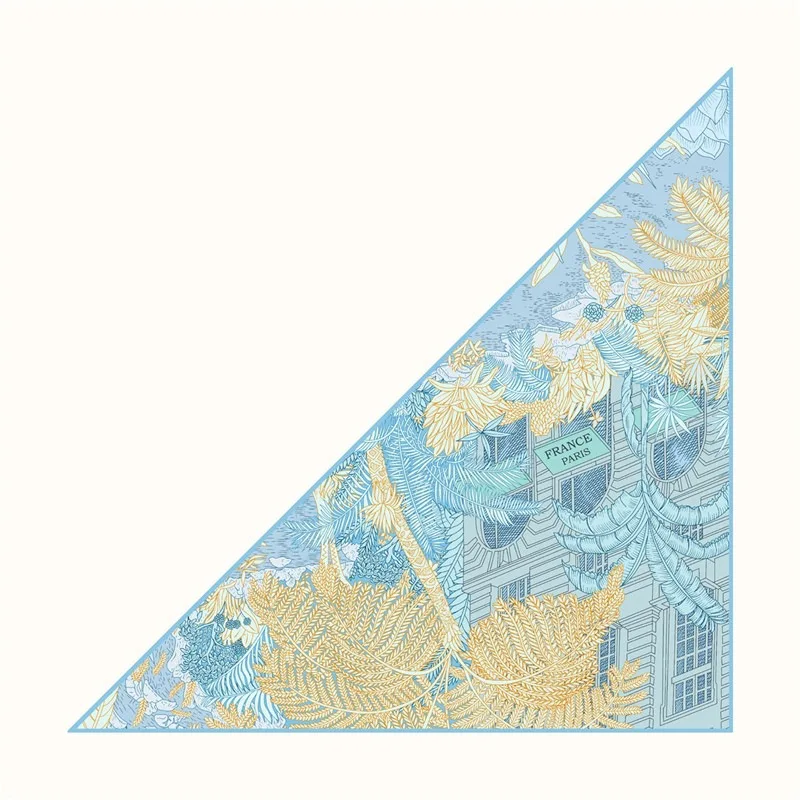 

Women Plant jungle prints are versatile Triangle Scarves Head Echarpes Silk Scarf Foulards Wraps Beach Shawls Bandana Hijab