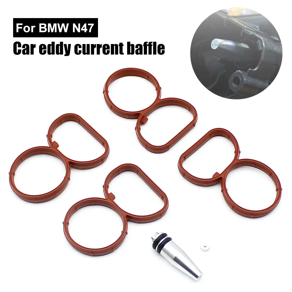 Car Swirl Flap Blank Bung Flaps Removal Plug With 4 Gaskets For BMW N47 2.0D Engine Repair Replacement Accessories Kit