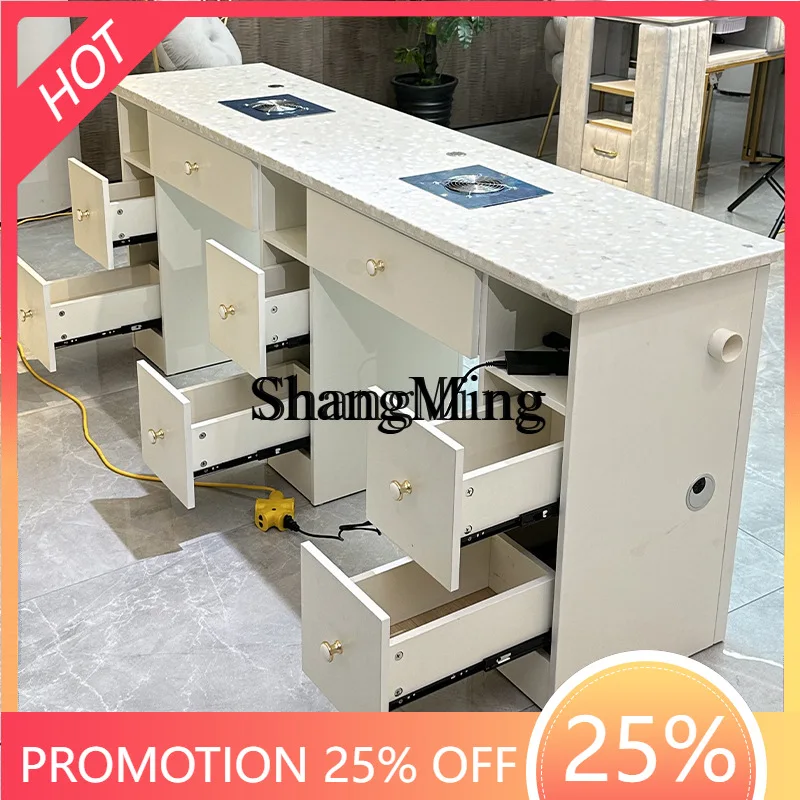 FG Workbench طلاء الأظافر الغراء تخزين متكامل بالجملة طاولة مانيكير بسيطة بيضاء واحدة طاولة مانيكير مانيكير