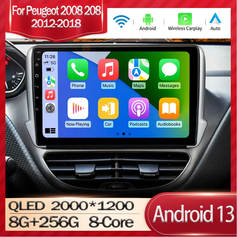 

Android 13 Car Radio Multimedia Player Navigation For Peugeot 2008 208 Series 2012 - 2018 Wireless Carplay Car Stereo Autoradio