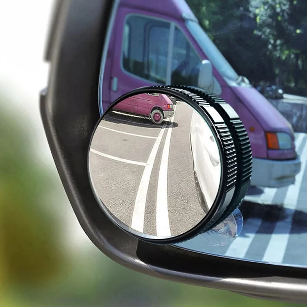 

2Pcs 360 Degree Adjustable Blind Spot Mirror Car Auxiliary Rearview Convex Mirror Round Frame Wide Angle Mirrors Accessories