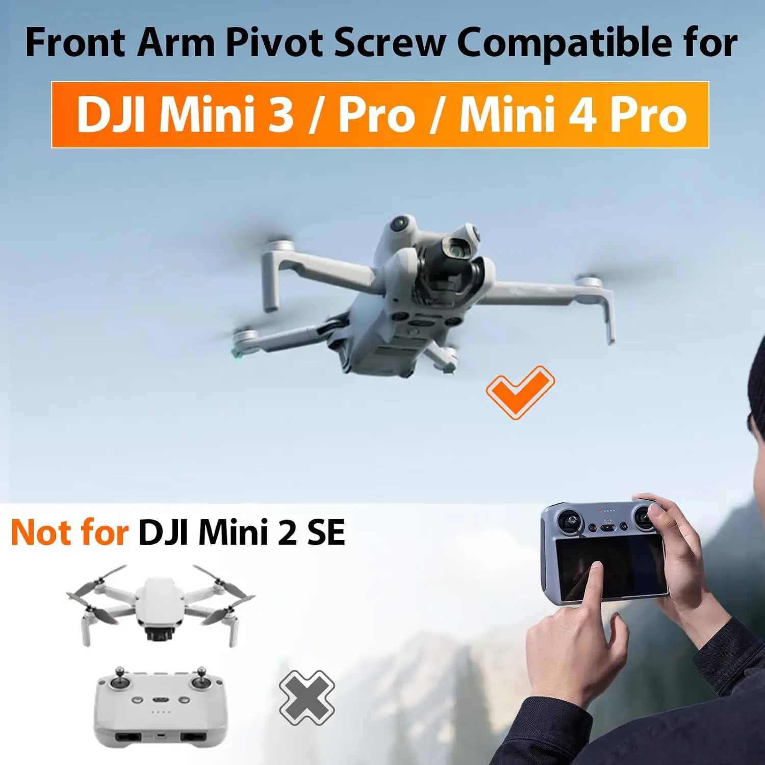 6 Pcs Front Arm Shaft Screws for DJI Mini 3/3 Pro Mini 4 Pro mini 5 pro Replacement Drone Accessories Parts with Tools