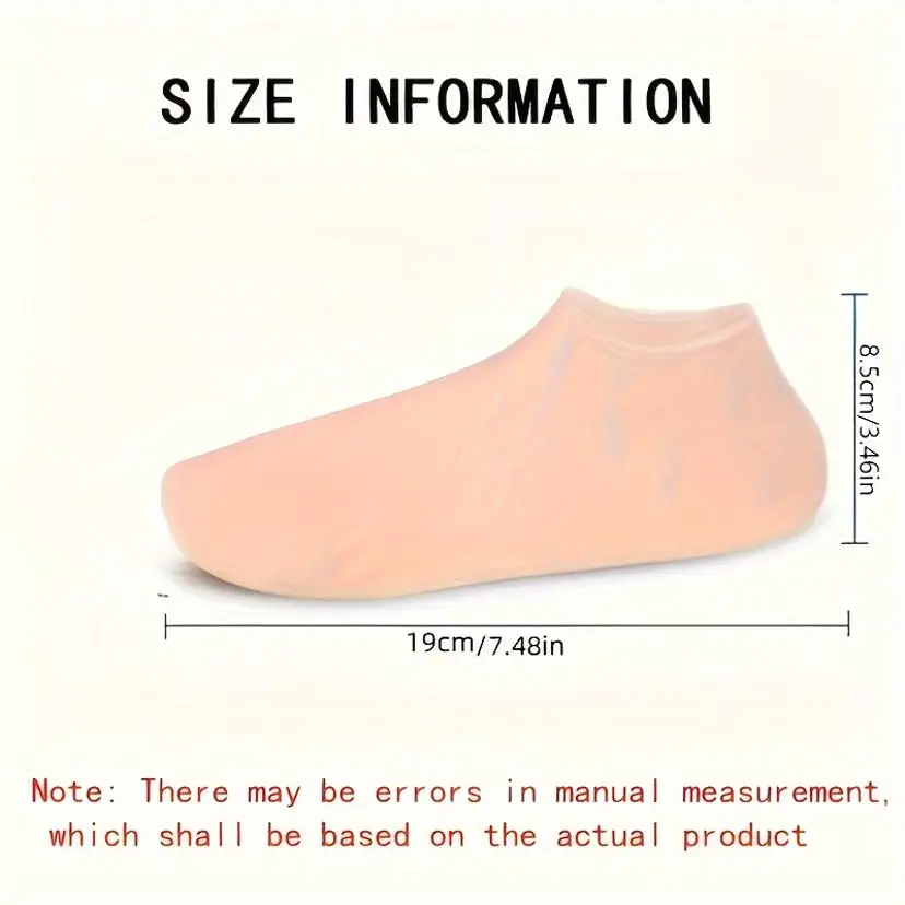 1 Pair Silicone Moisturizing Foot Socks For Dry And Cracked Feet - With Body Lotion Soothing Massage Pedicure Care view 4