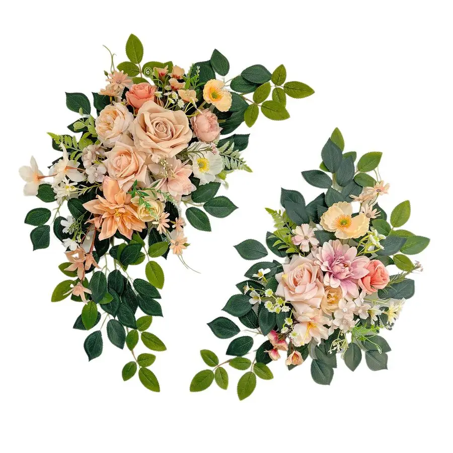 

из 2-х свадебных арки, искусственных цветов, свадебный декор, цветочная гирлянда, подходит для банкета, вечеринки, приема, приветственный знак