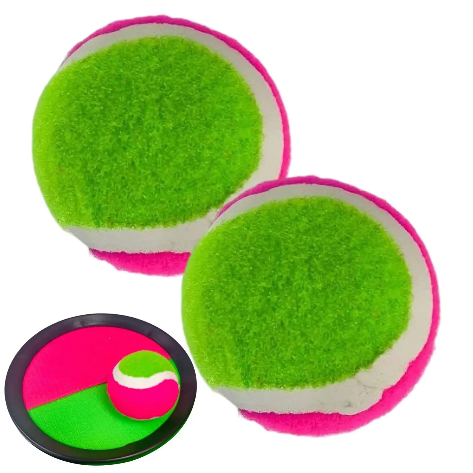 2pcs 2.5 Inch Sticky Toss and Catch Ball Set Interactive Kids Backyard Game Toy Outdoor Beach Pool Park Camping Party Sports Toy