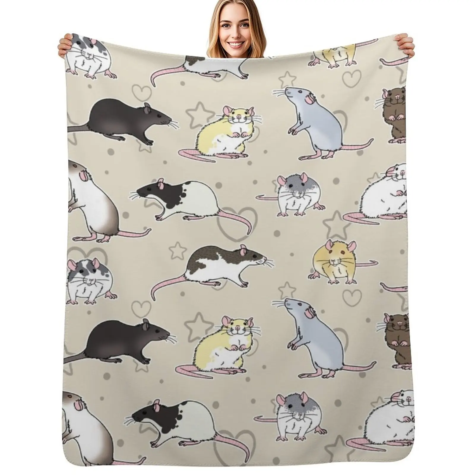 

fancy rats pattern simple but cute Throw Blanket Portable Lightweight Blanket for Travel Camping
