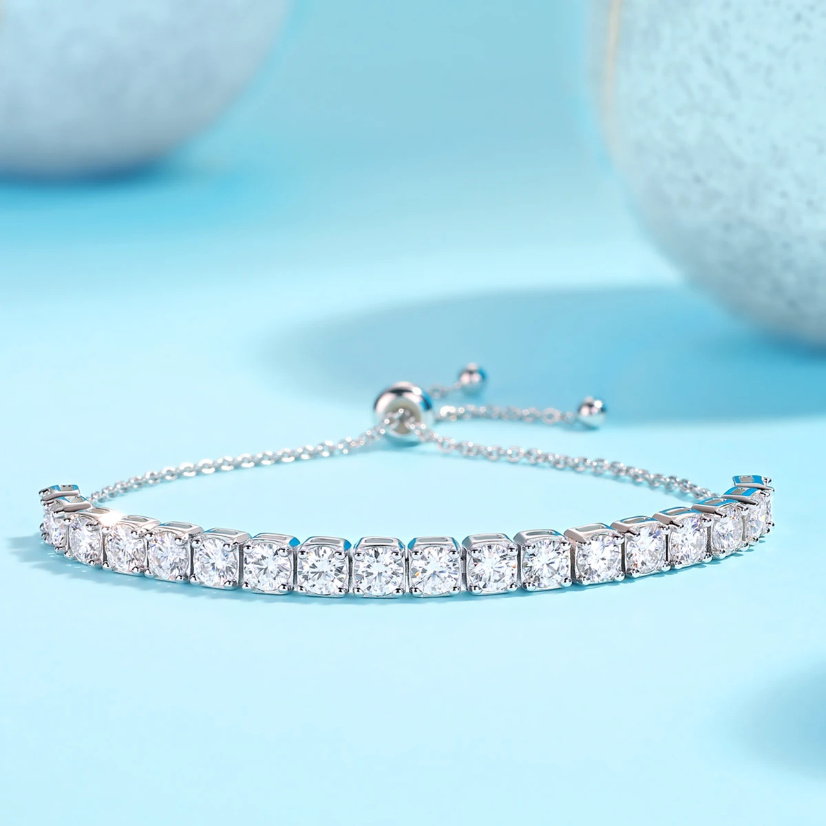 

Классический браслет круглой формы S925 с серебряным покрытием из белого золота 18 карат с муассанитом и бриллиантами для женщин, подарок