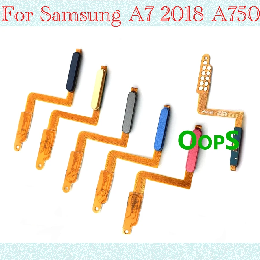 Flex Cable For Samsung Galaxy A7 2018 A750 Touch ID fingerprint Ribbon Sensor Power Switch ON OFF home button side Key menu butt