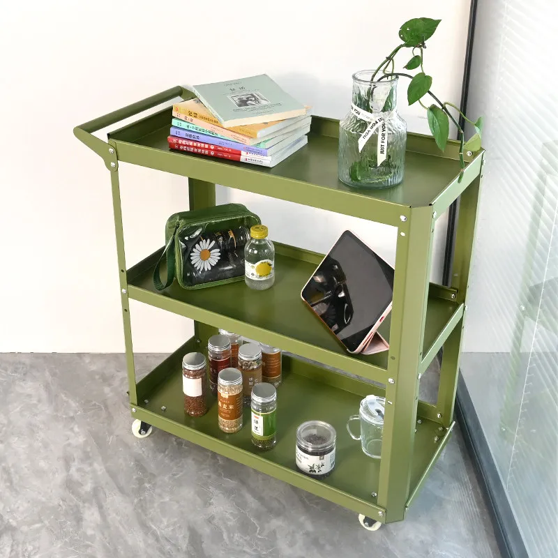 Space Saving Mobile Metal Utility Cart Multi-layer Storage Organizer Rolling Balcony Plant Stand Versatile Kitchen Snack Trolley