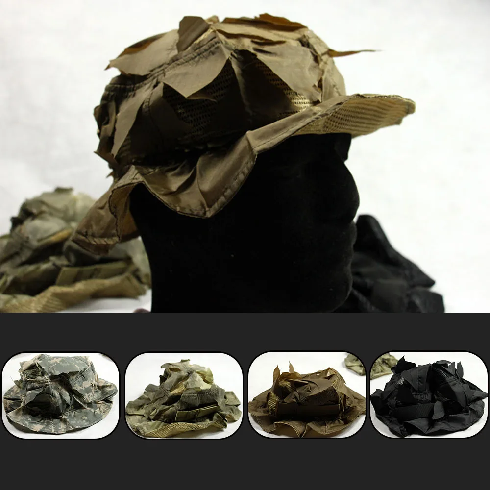 Tactical Boonie Hats for Men Military Camo Hat Breathable Short Brim Sunproof Military Cap for Tactical Military Gear Combat