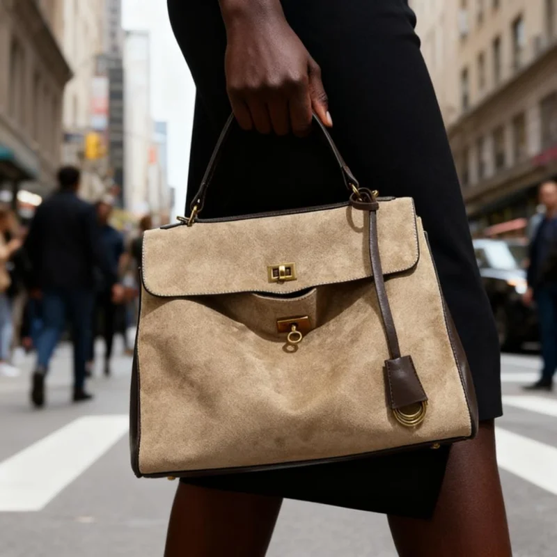 

Brand Large Capacity Women's Tote Bag Simple High Quality Suede Shoulder Bag Fashion Lock Design Luxury Crossbody Bag Women' Bag