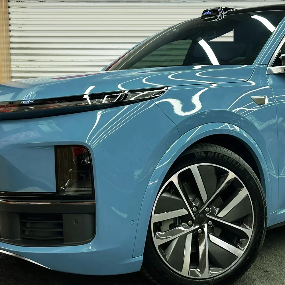 

Car Vinyl Waterproof Glossy Film PET Smoke Rain Blue Color Change Film Self-Adhesive Decoration Sticker Cover Air Release Foil