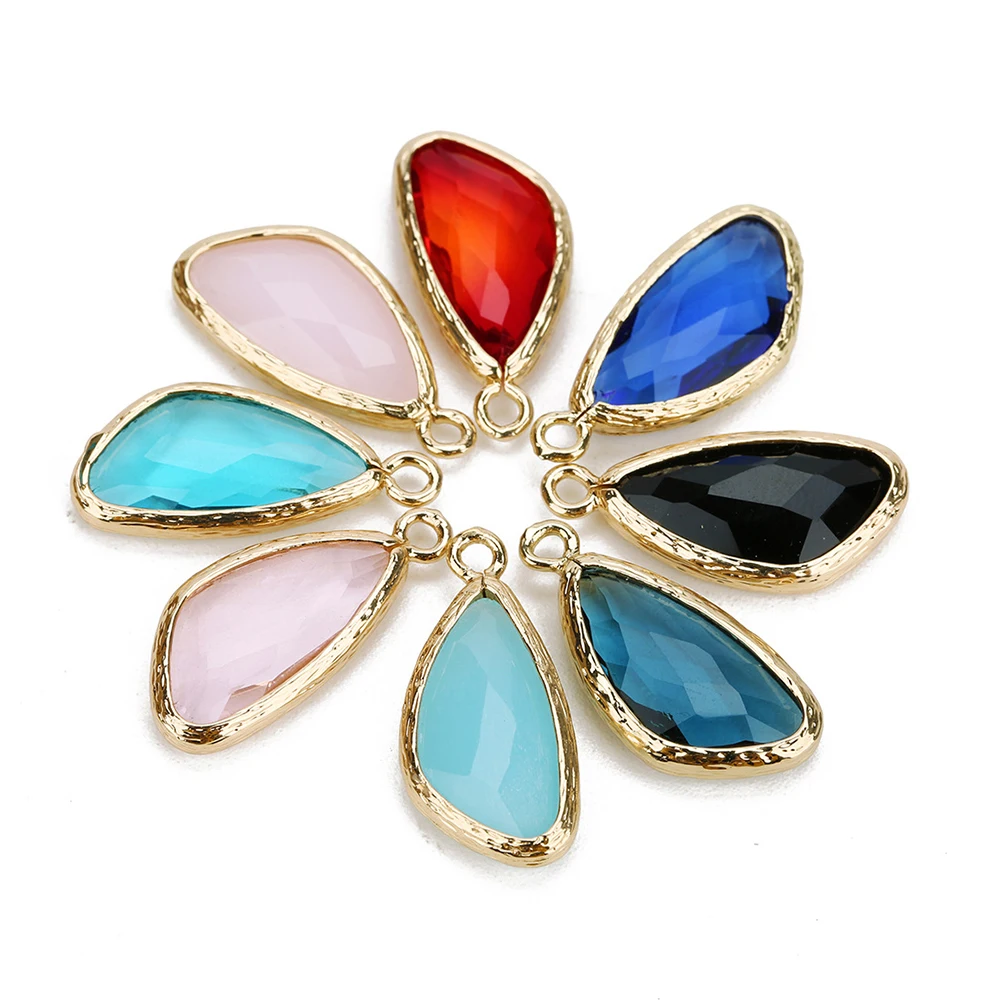 

5pcs Water Drop Pendant DIY Jewelry Accessories for Making Necklace Bracelet Earrings Glass Connector Pendants Premium Material