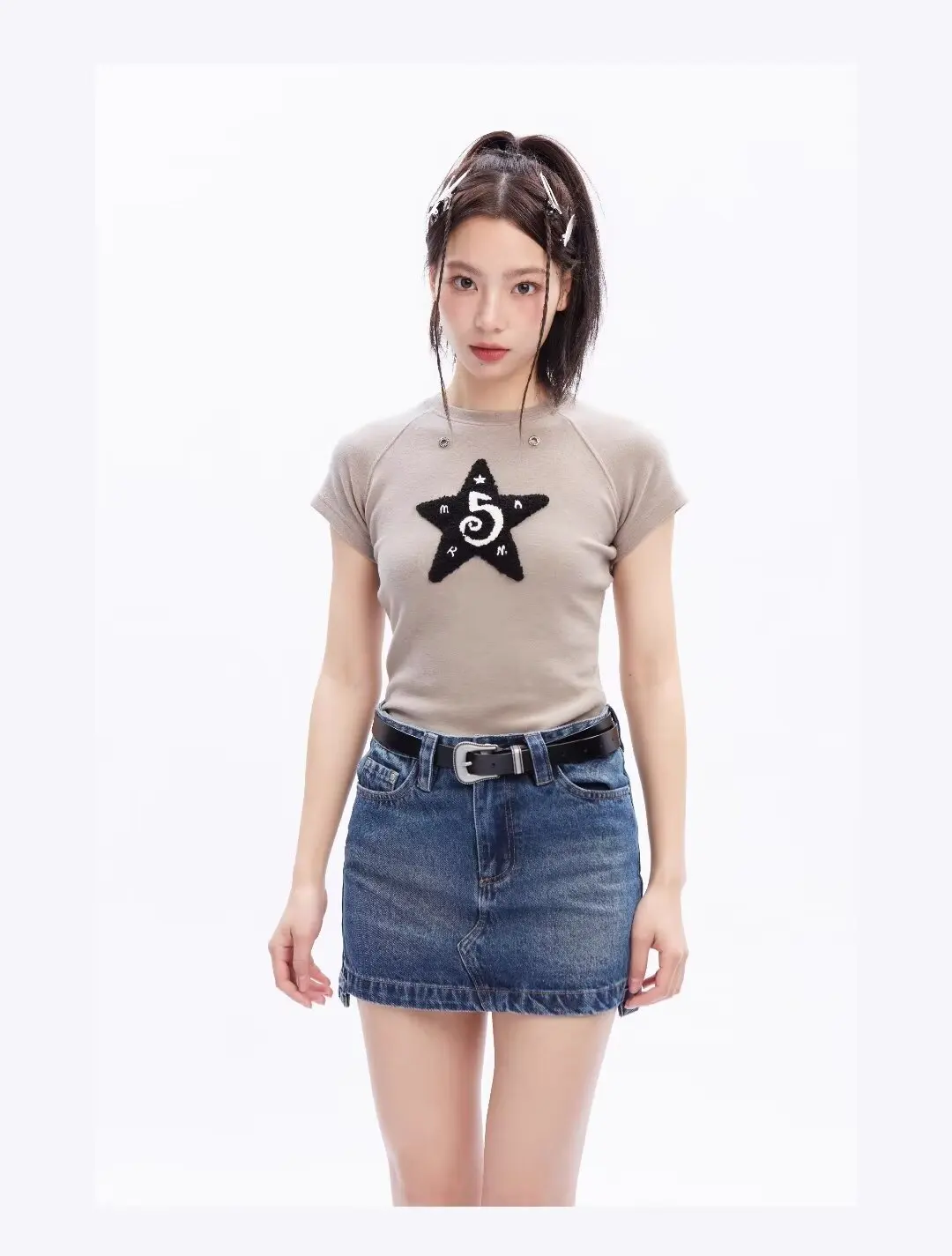 

2024 Sexy Style Short-Sleeved Blouse Women Spring and Summer Fashion Style Short Top T-Shirt