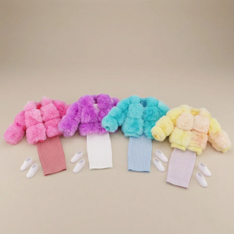 Suitable for 11inch Doll Clothes, Fashionable 30cm Doll Plush Vest Jacket Doll Clothes