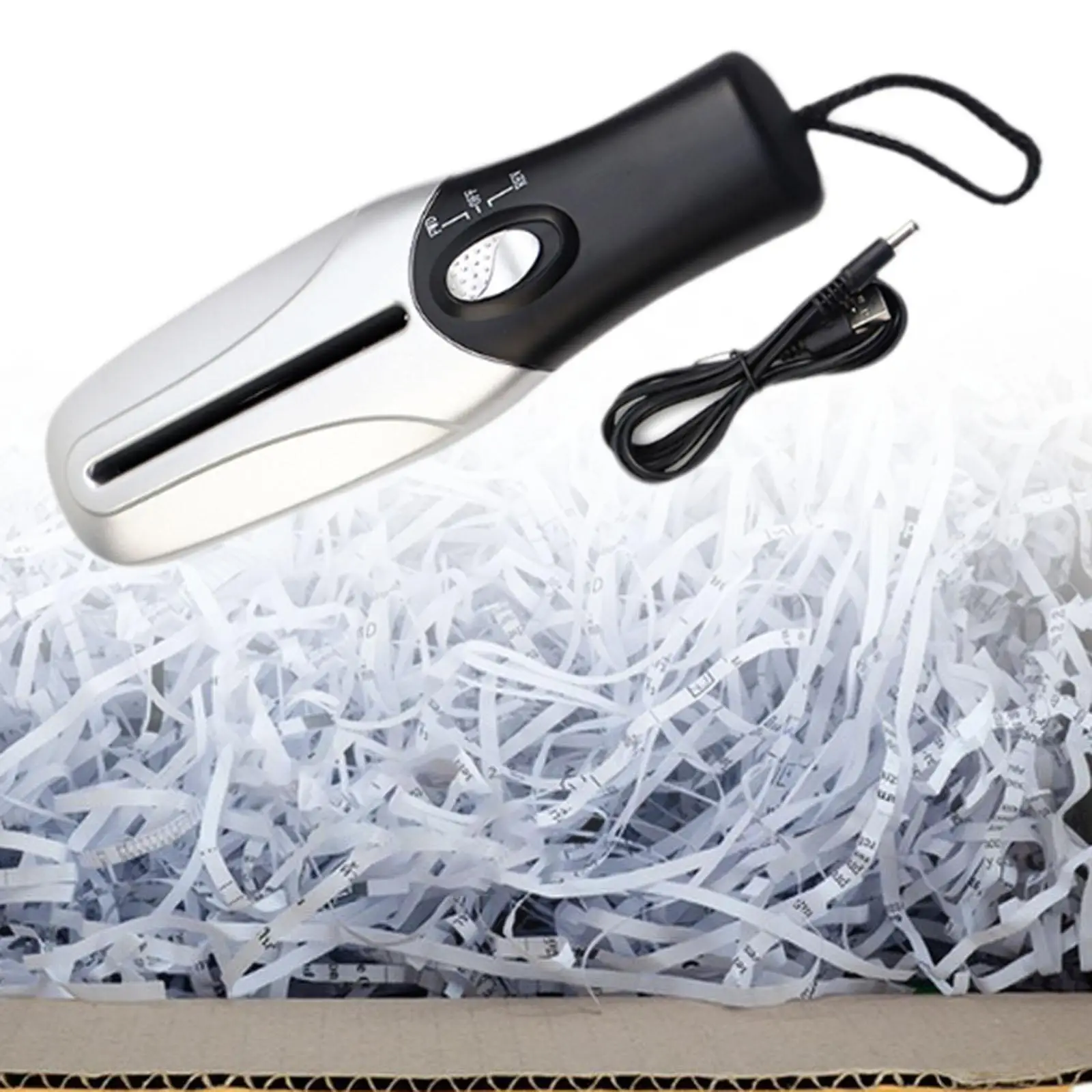 Portable Handheld Paper Shredder Cutting Tool USB/ Battery Operated Capacity 2L Mini Paper Cutter for Office Bills Paper Photos