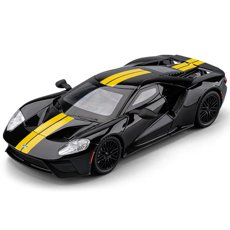 

1:24 Ford GT супер автомобиль из сплава, модель литья под давлением, звуковая и световая модель автомобиля, коллекция игрушек, детский подарок