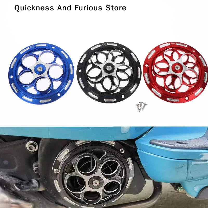 CNC Aluminum Alloy Motorcycle Fan Cover Rotating Cooling Protector For Vespa150 Scooter Motorcycle Engine Modification Accessory