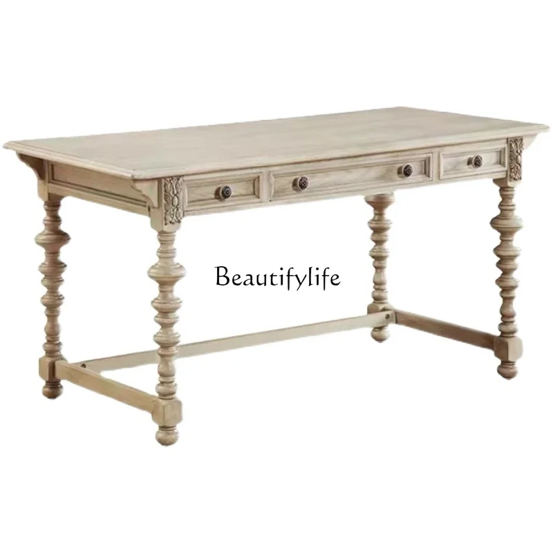 

*American Country Solid Wood Desk Desk Study Furniture French Oak
