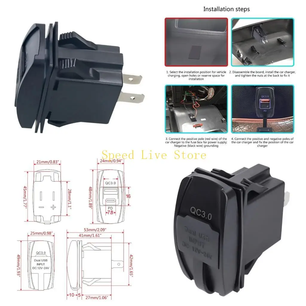 547c USB -зарядка порта Car Chargers USB QC3.0 и PD Тип C Power Outlet Universal 12V 24V Адаптер Адаптер Адаптер 547c USB -зарядка порта Car Chargers USB QC3.0 и PD Тип C Power Outlet Universal 12V 24V Адаптер Адаптер Адаптер