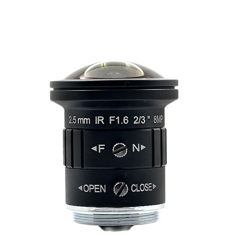 Fisheye Wide Angle 2.5mm Fixed Focus Industrial Lens 2/3