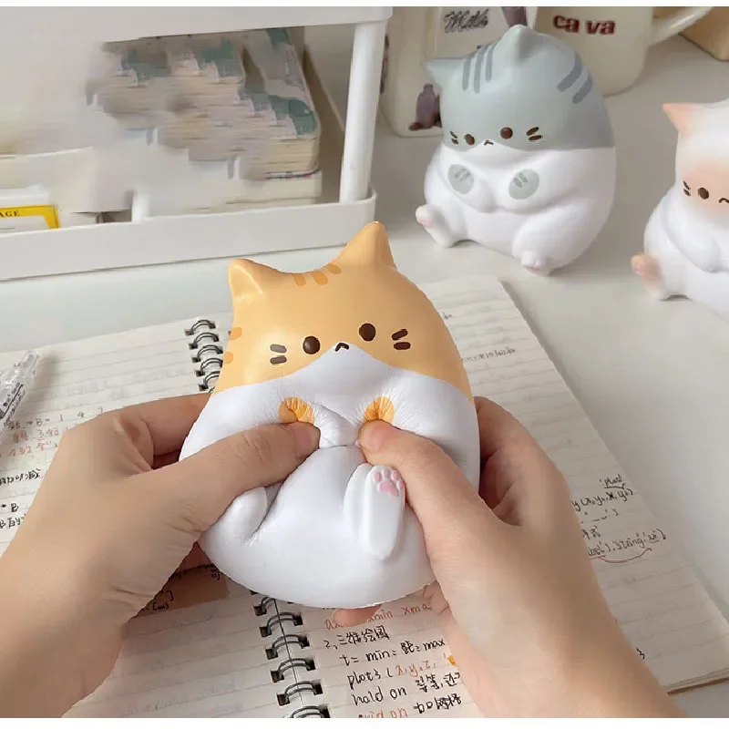 Cartoon Cocoa Cat Decompression PU Toys Rebound Decompression Soft Waxy Toys Children\'s Adult Desktop Office Vent Cat Ornaments