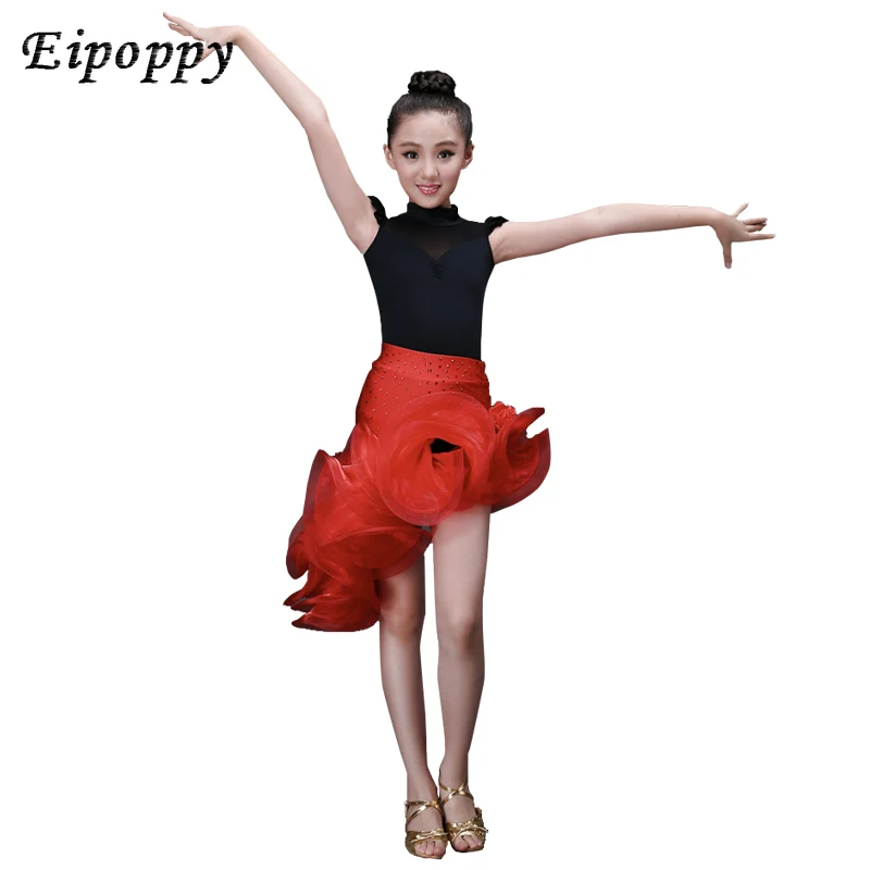 high-end Latin dance skirt costume girl Korean yarn drill children's Latin dance game just tutu