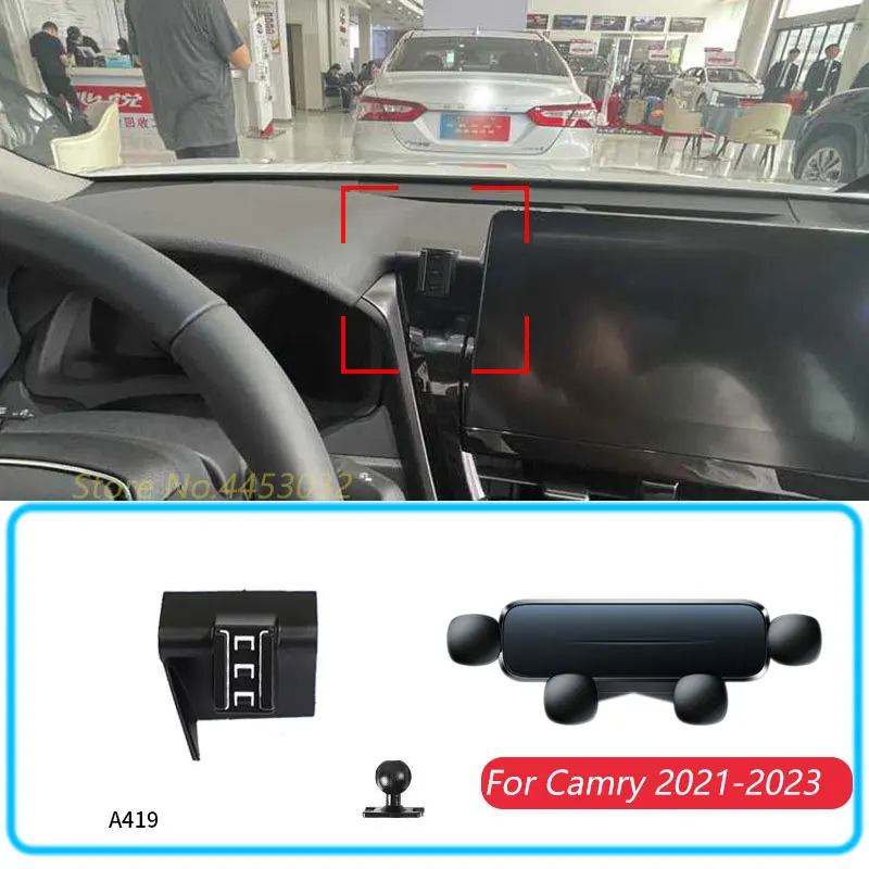 

Автомобильный держатель телефона для Toyota Camry 2021-2023, гравитационная подставка, поддержка горизонтального GPS-кронштейна для мобильного телефона, аксессуары с основанием