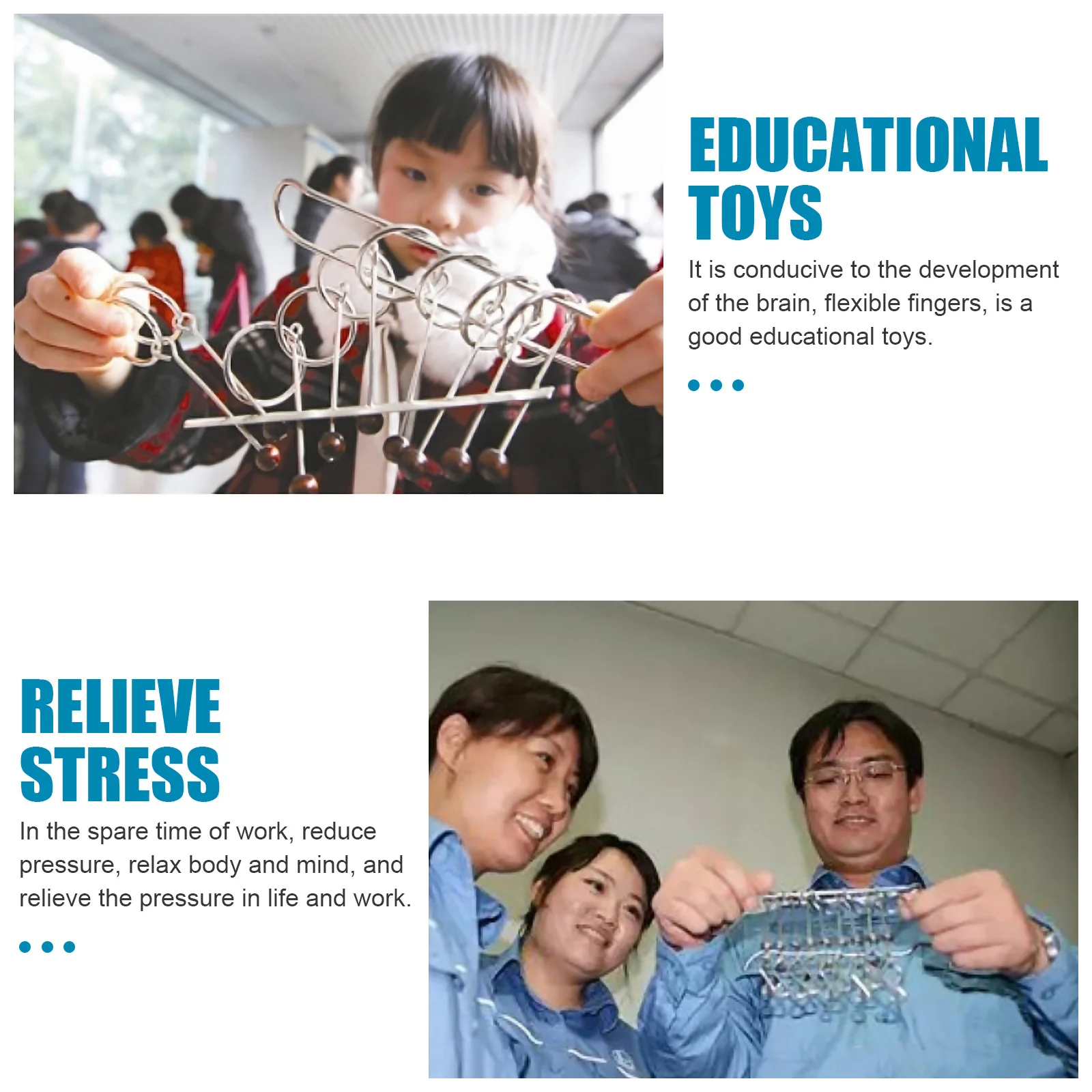 25 قطعة من مجموعات دعابة الدماغ المتشابكة ذات التسعة حلقات سلك معدني تنموية تعليمية لتحسين التنسيق