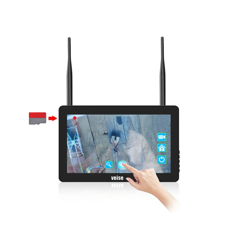 

10,1-дюймовая беспроводная сенсорная камера для обнаружения слепых зон из алюминиевого сплава с ножной педалью для башенного крана