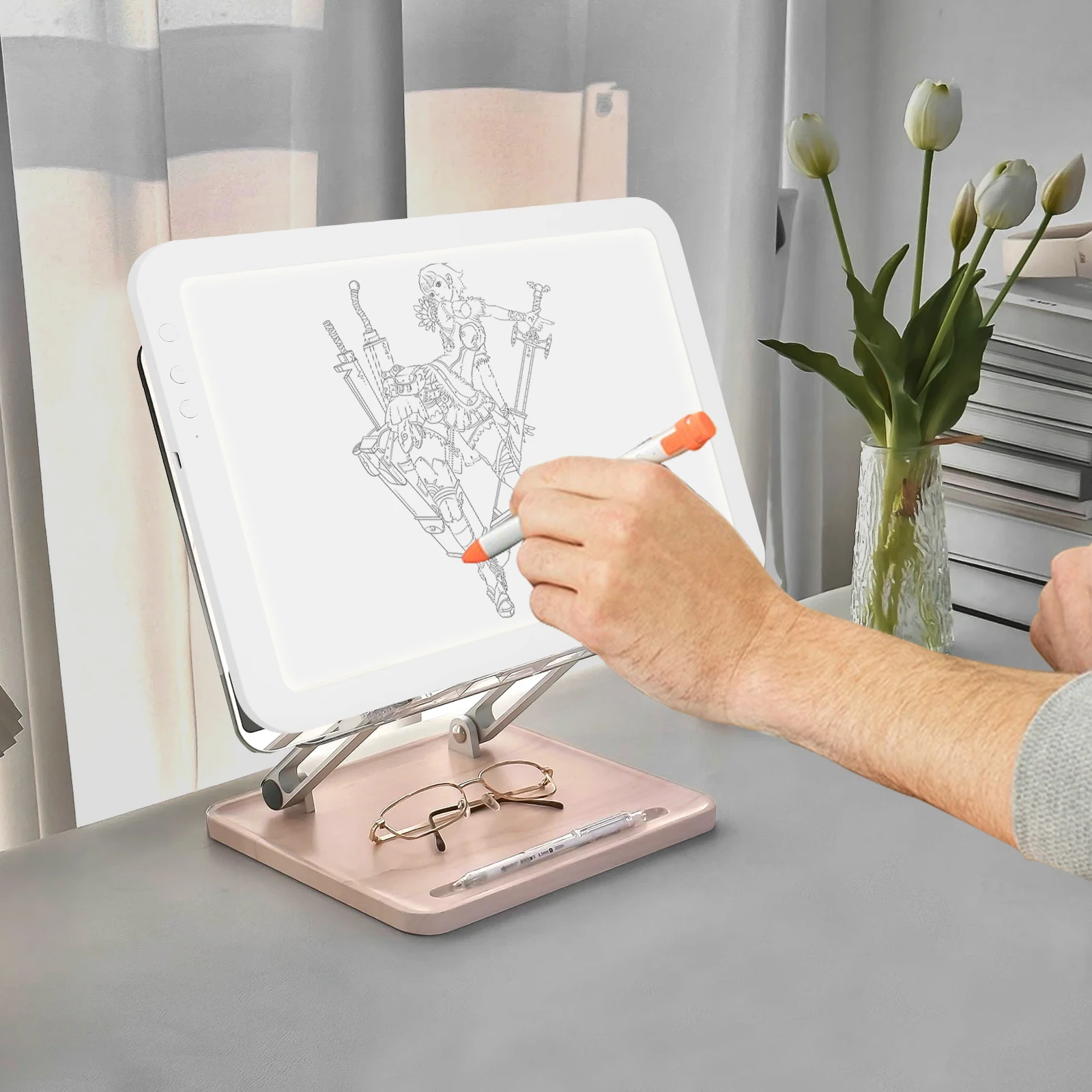 وسادة إضاءة LED مقاس A4/A3، لوحة تتبع قابلة لإعادة الشحن أخضر/أبيض، صندوق إضاءة رفيع للغاية للرسم الماسي، الرسوم المتحركة، الوشم 3 ألوان #5