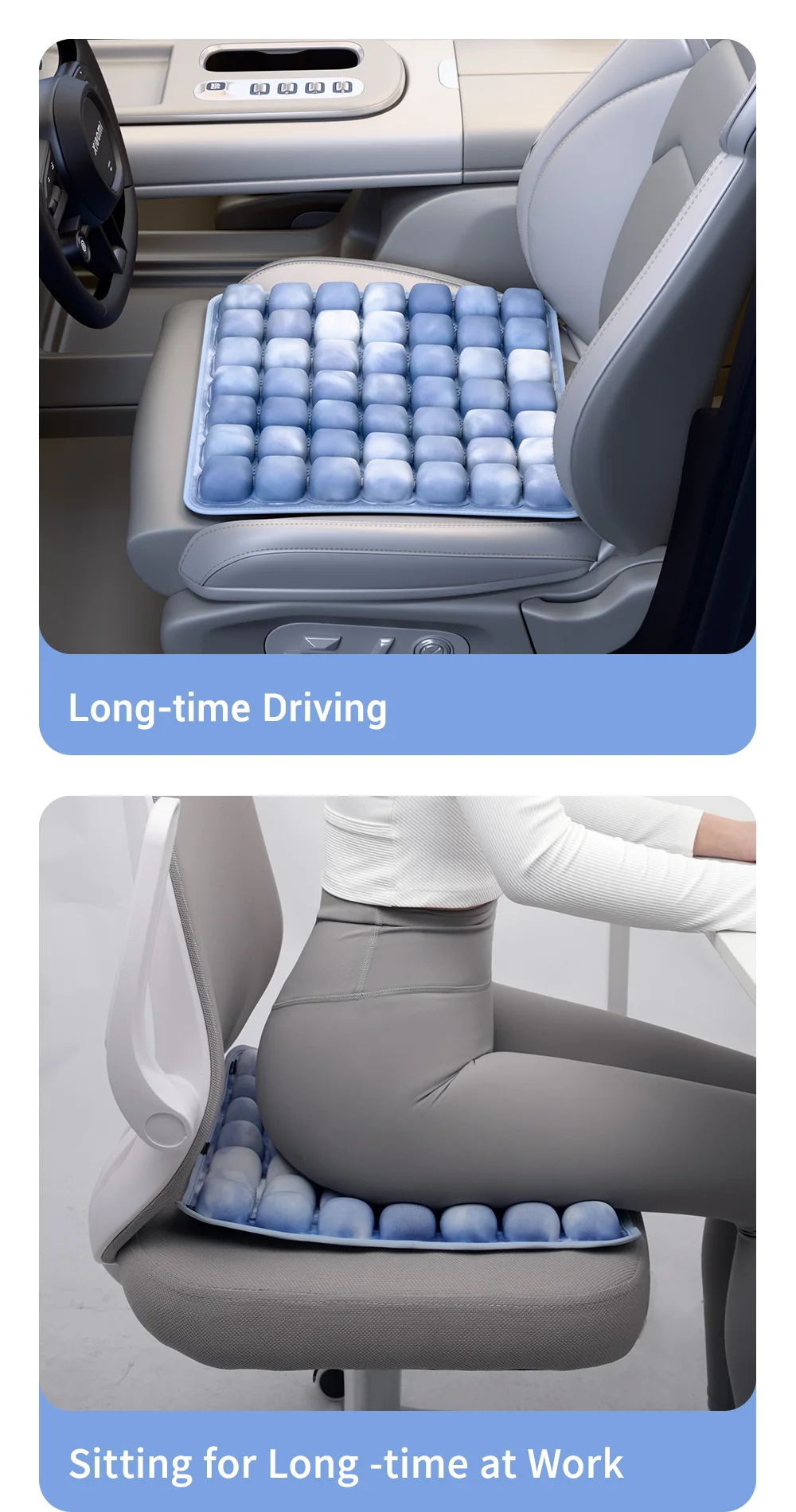 1pc 3D Ergonomic Chair Cushion For Long Sitting, Office Chair Car Seat Cushion, Adjustable Inflatable Cushion