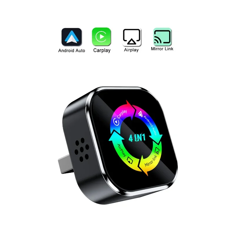 4-in-1 Bluetooth draadloze Carplay-adapter Android Auto Connect Airplay Mirror Link-scherm Plug and Play voor Apple en Android
