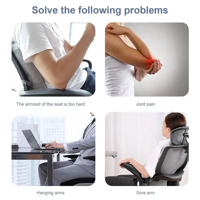 Ergonomic Elbow Armrest Pads Chair Armrest Cushion Comfortable Support Washable for Wheelchair Computer Chairs Fits Most