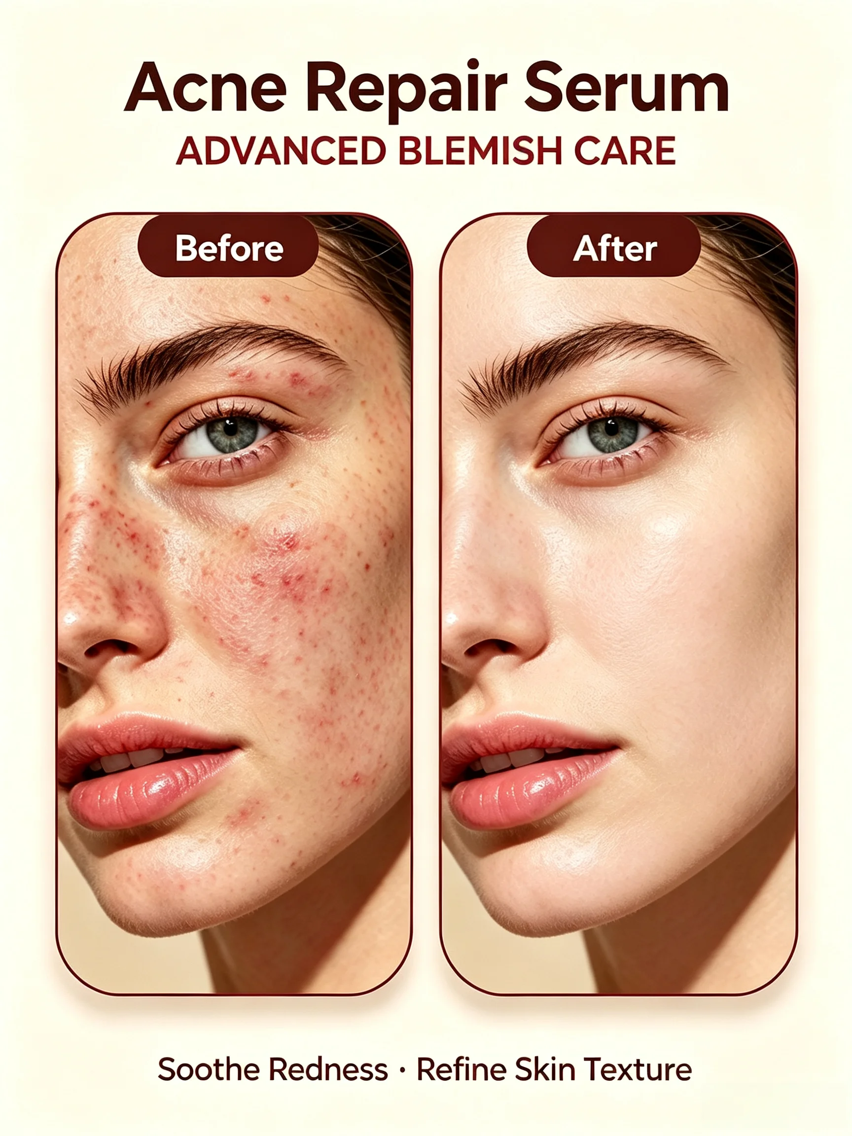 Facial Acne Repair Serum Advanced Blemish Care Soothe Redness Refine Skin Texture Hydrating Face Skin Care Essence
