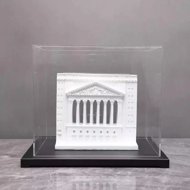 Buildings Figurines Modern Resin Sculptures Room Art Decorations Aesthetics Ornaments Transparent Acrylic Unique Accessories