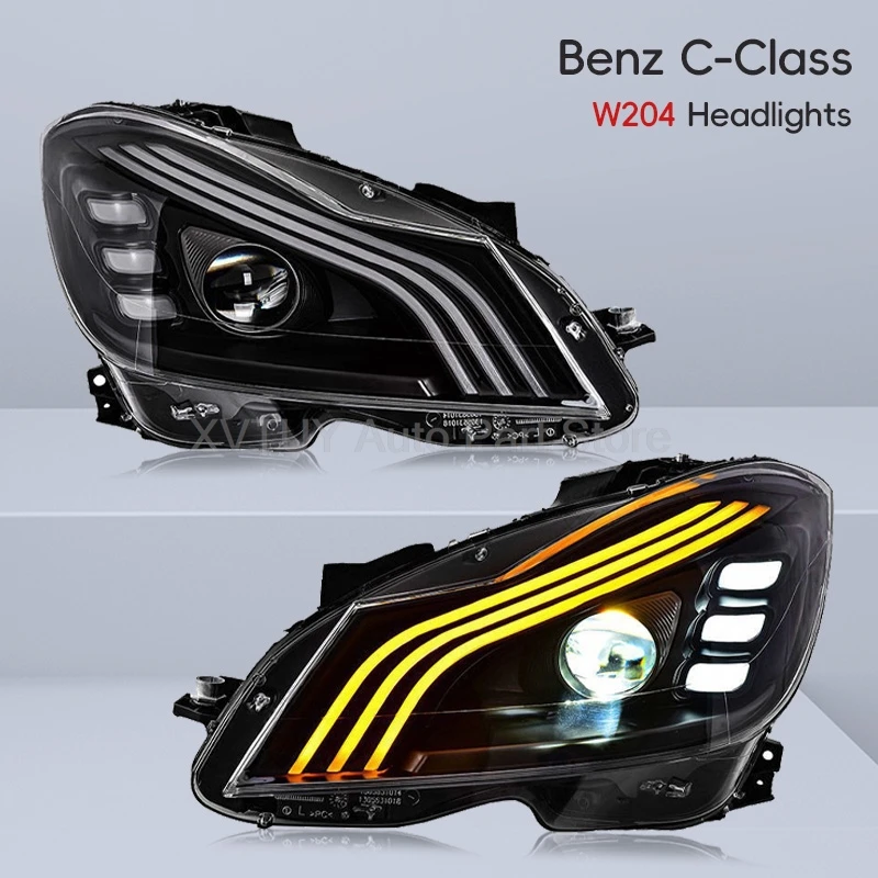 

Headlights For Mercedes Benz C-Class W204 C180 C200 2011-2014 Car Lights LED Sedan Modified Maybach style Lamps Auto Accessories