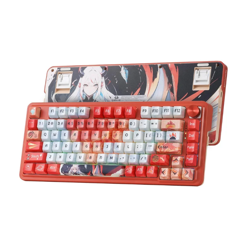 Redragon K673 PRO SE 81 Keys Wireless RGB 3-Mode Anime Mechanical Hot-Swap Socket Gaming Keyboard, Custom Hi-Fi Linear Switch