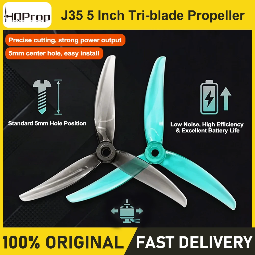 HQProp J35 4.9X3.5X3 3‑Blade Propeller 5Inch 5mm Hole 2CW+2CCW PC Anti‑Crash Props FPV Freestyle Racing Quadcopter Parts
