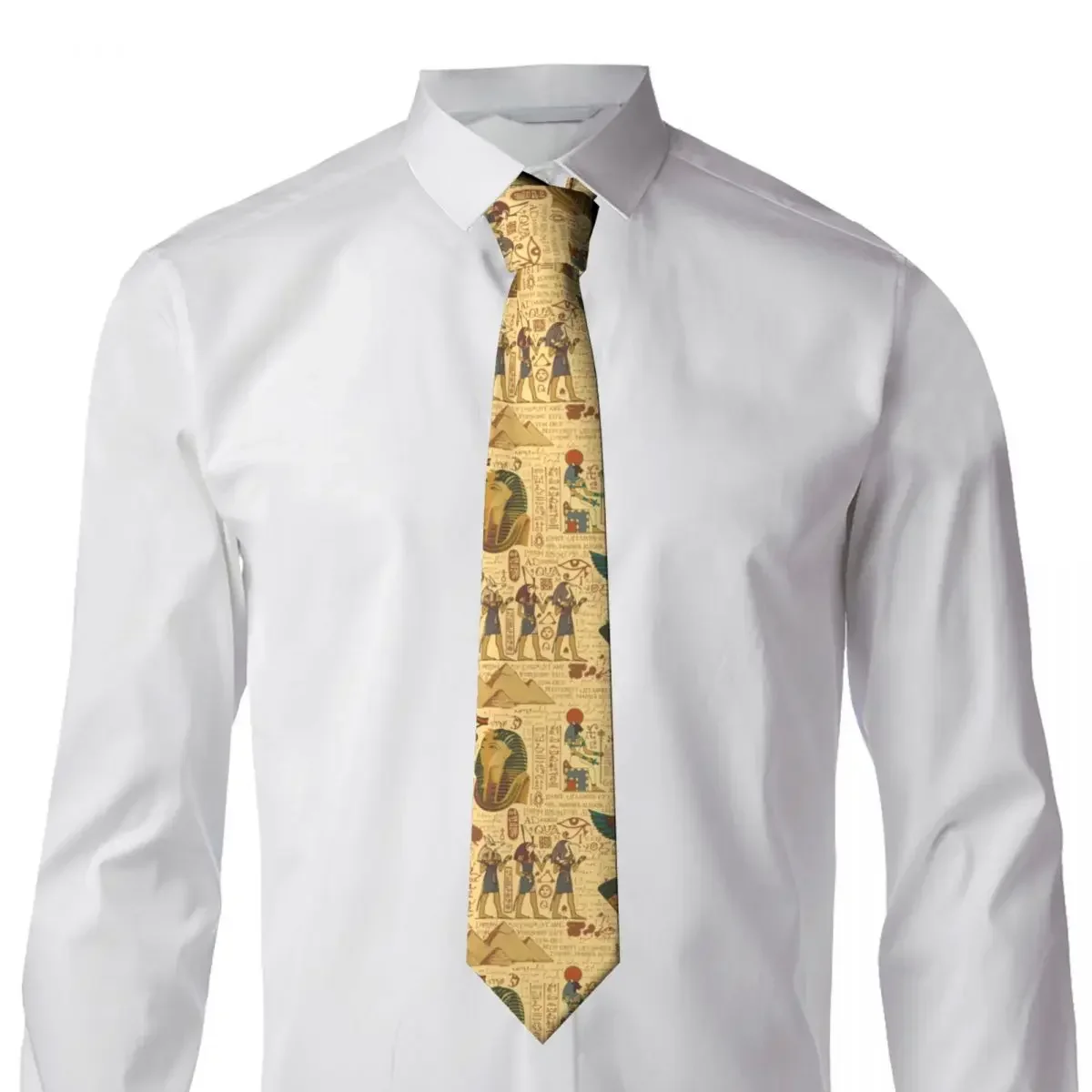 Décontracté flèche maigre egypte ancienne thème cravate mince cravate pour hommes homme accessoires simplicité pour fête cravate formelle