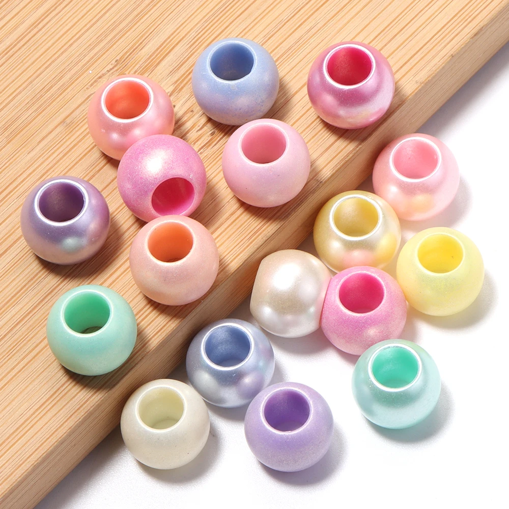100 Stück/Los Bunte Pony-Perlen mit großem Loch, lose Abstandshalter-Acrylperlen für die Schmuckherstellung, DIY-Armbänder, Schlüsselanhänger-Zubehör – Detail 4