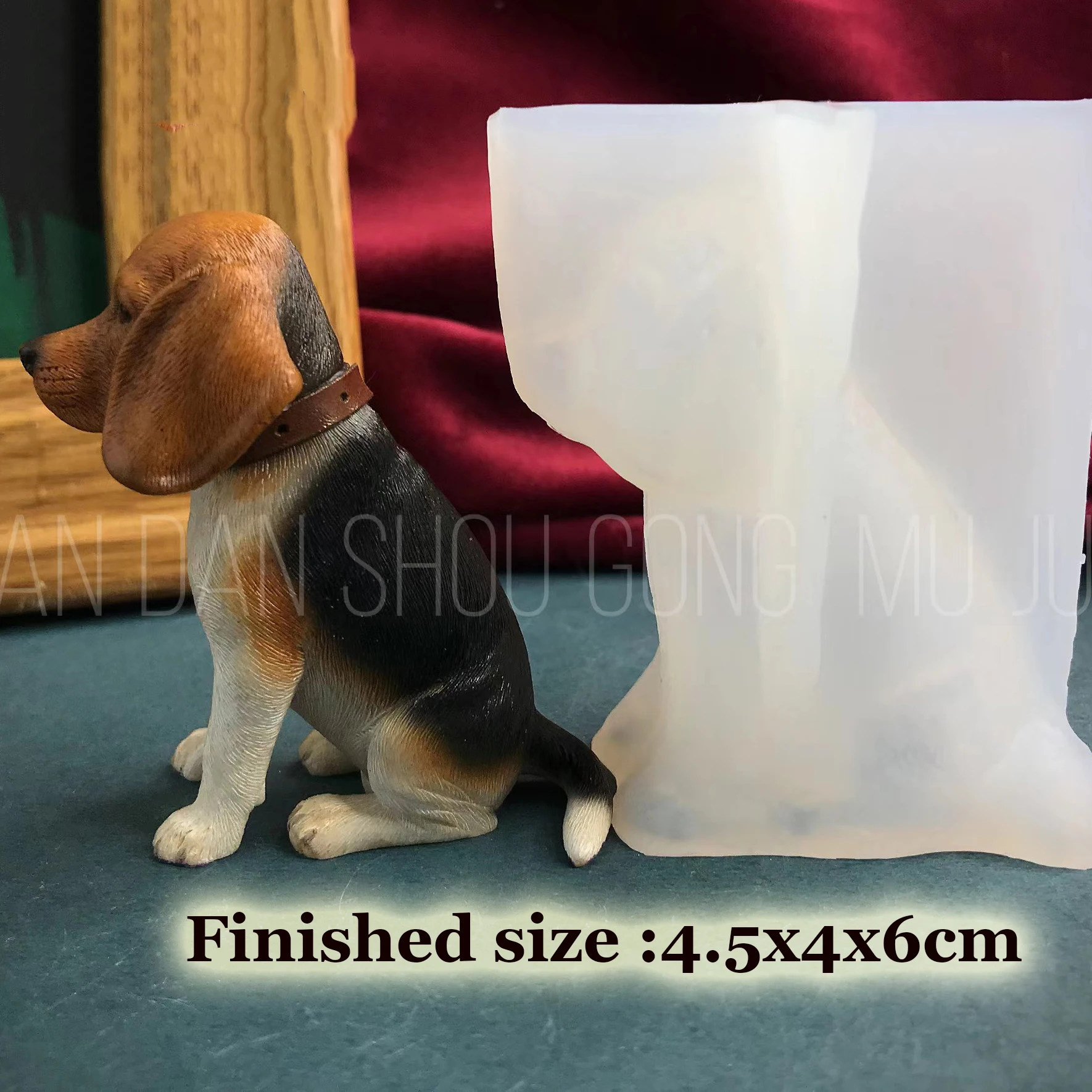 Beagle Puppy Model Resin Mold Simulation Dogge Gypsum Cement Silicone Mold DIY Car Figurines Ornaments Table Decor Dog Crafts