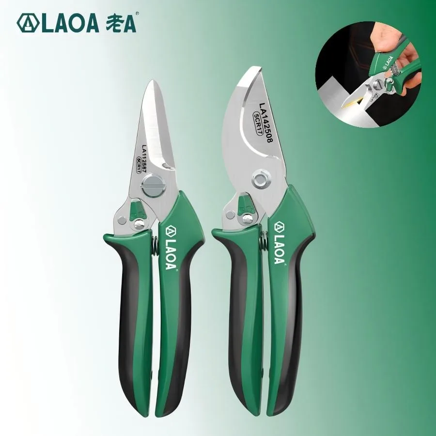 LAOA LA112587 LA142508 8Inch 5CR17 Gardening Scissors Multi-use Fruit Picking Branch Cutting Garden Pruning Shears