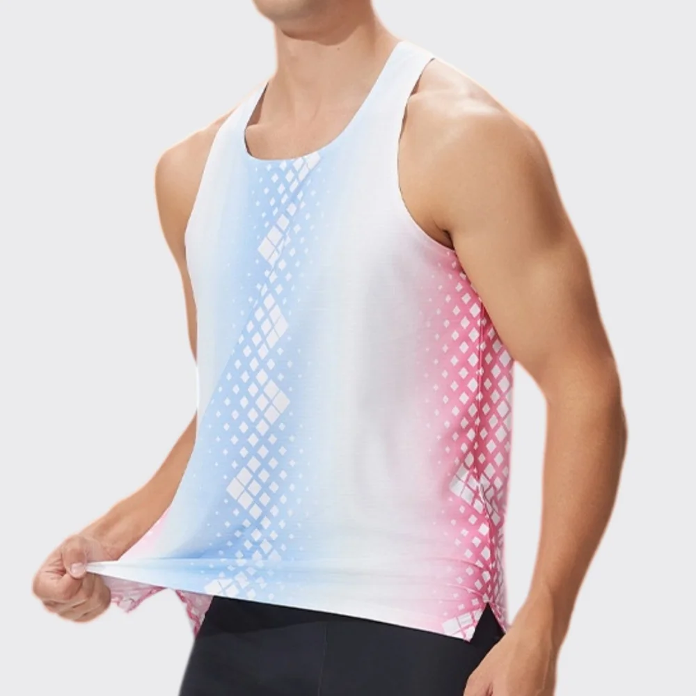Fitness Tank Top Men's Summer Sport Gym Vest Quick Dry Training T-shirt Workout Running Man Casual Sleeveless Shirt Sportswear