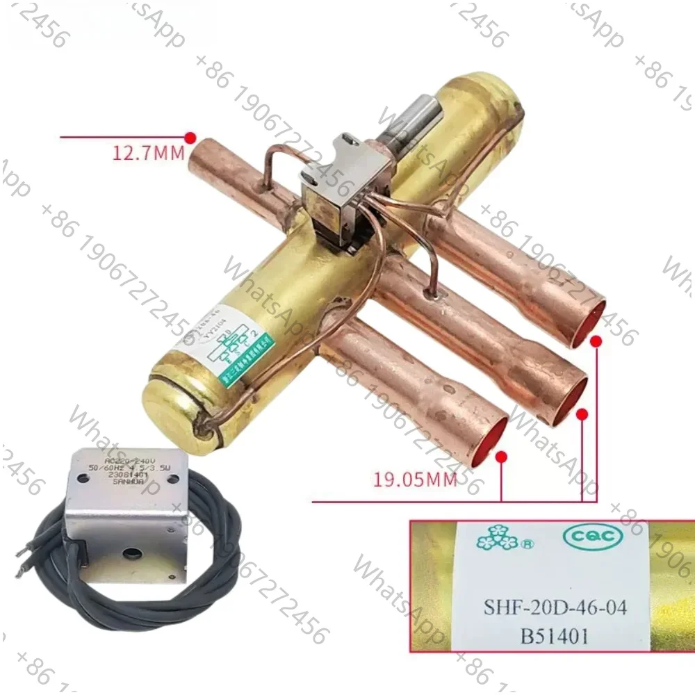Air Conditioner Four Way Reversing Valve With Coil SHF-20D-46 4-Way Solenoid Valve Conditioning Spare Parts