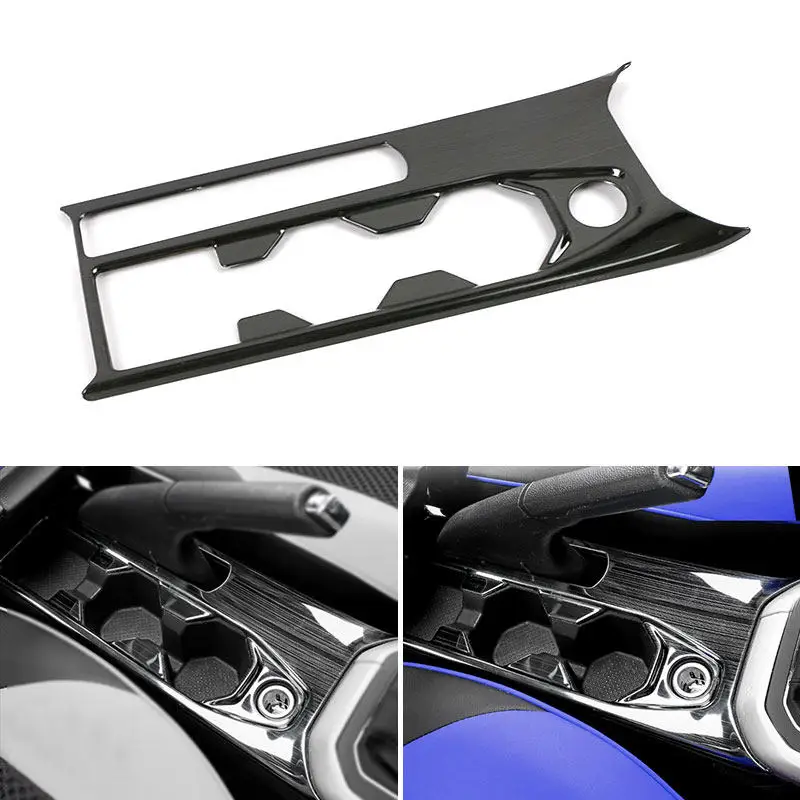 Stainless Steel For VW Polo 2019 2020 Car Accessories Interior Center Control Water Cup Holder Panel Frame Covers Trim