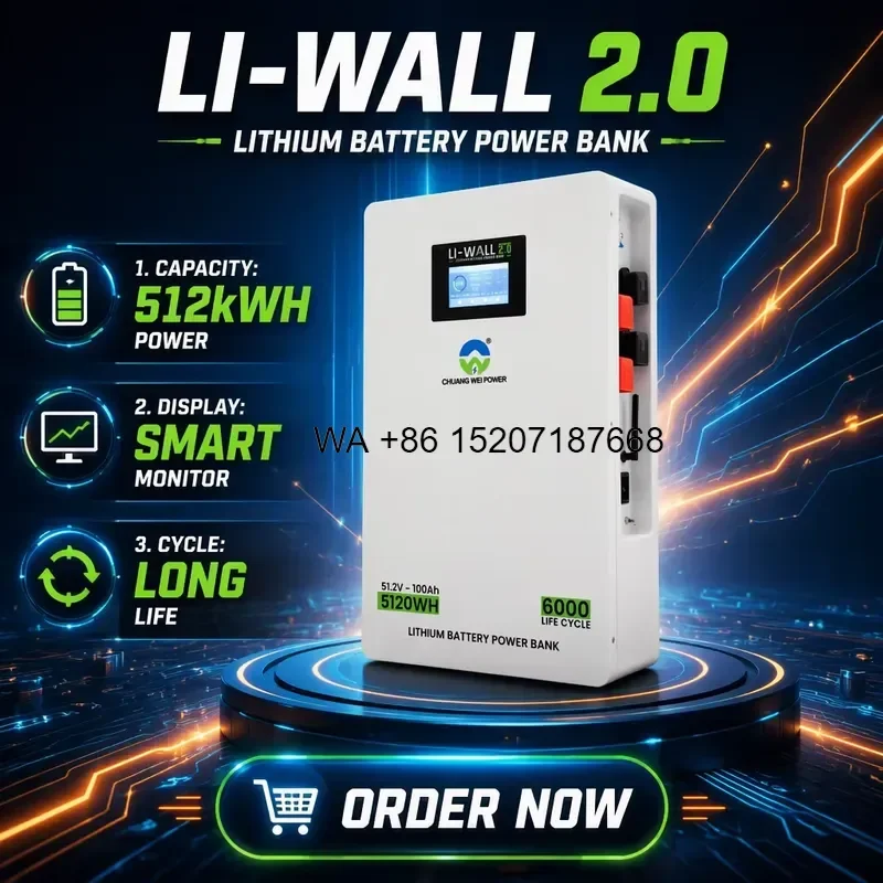 Wmwmnu for 8000 Cycles Backup Power Supply Solution Residential Energy Storage System 5kWh Wall Mounted Lithium
